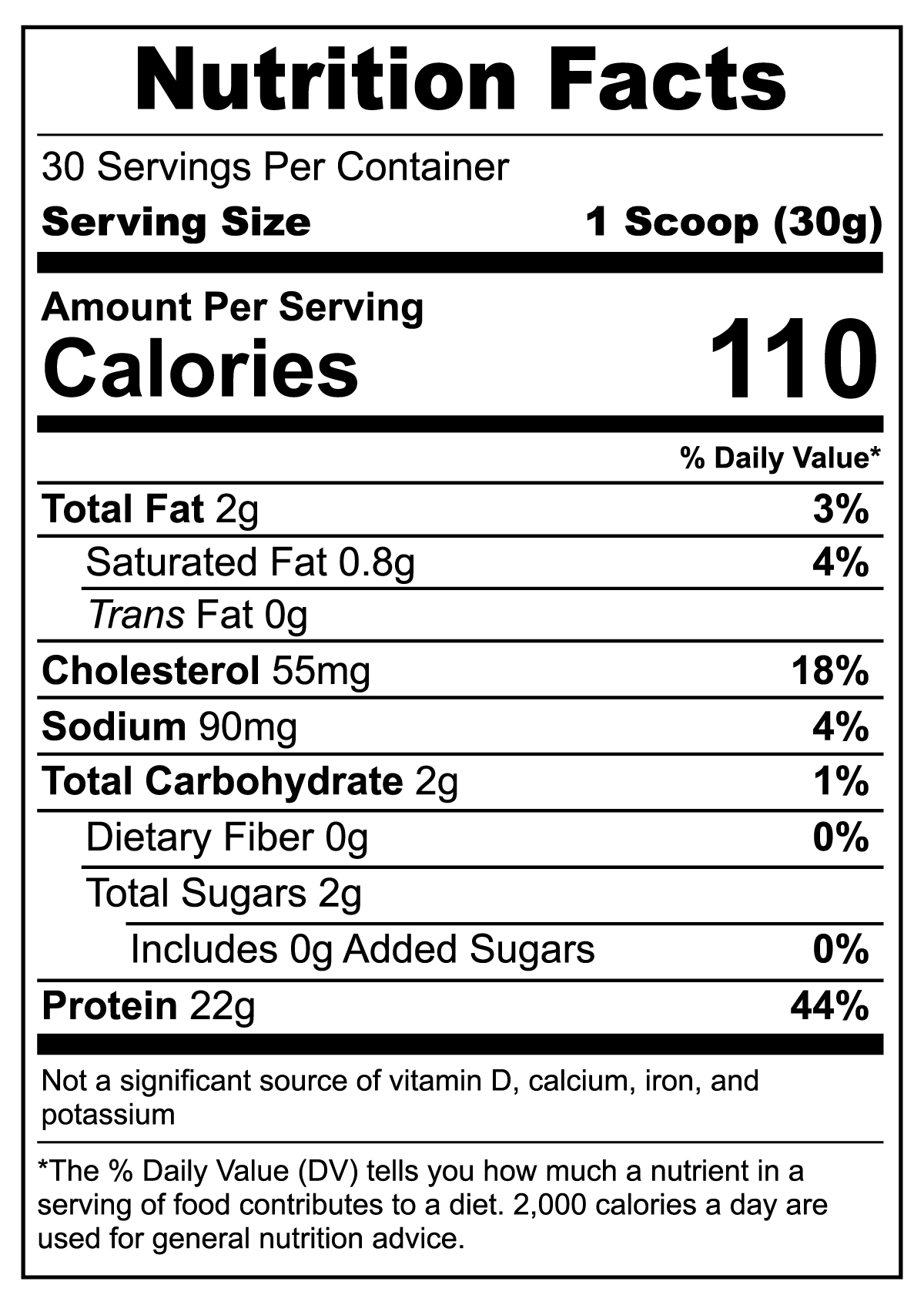Nutrition Facts, Whey Protein By NutriGlow